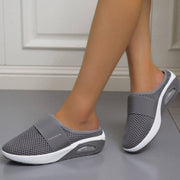 Libiyi Women Daily Fly Knit Fabric Summer Air Cushion Mule Slippers - Libiyi